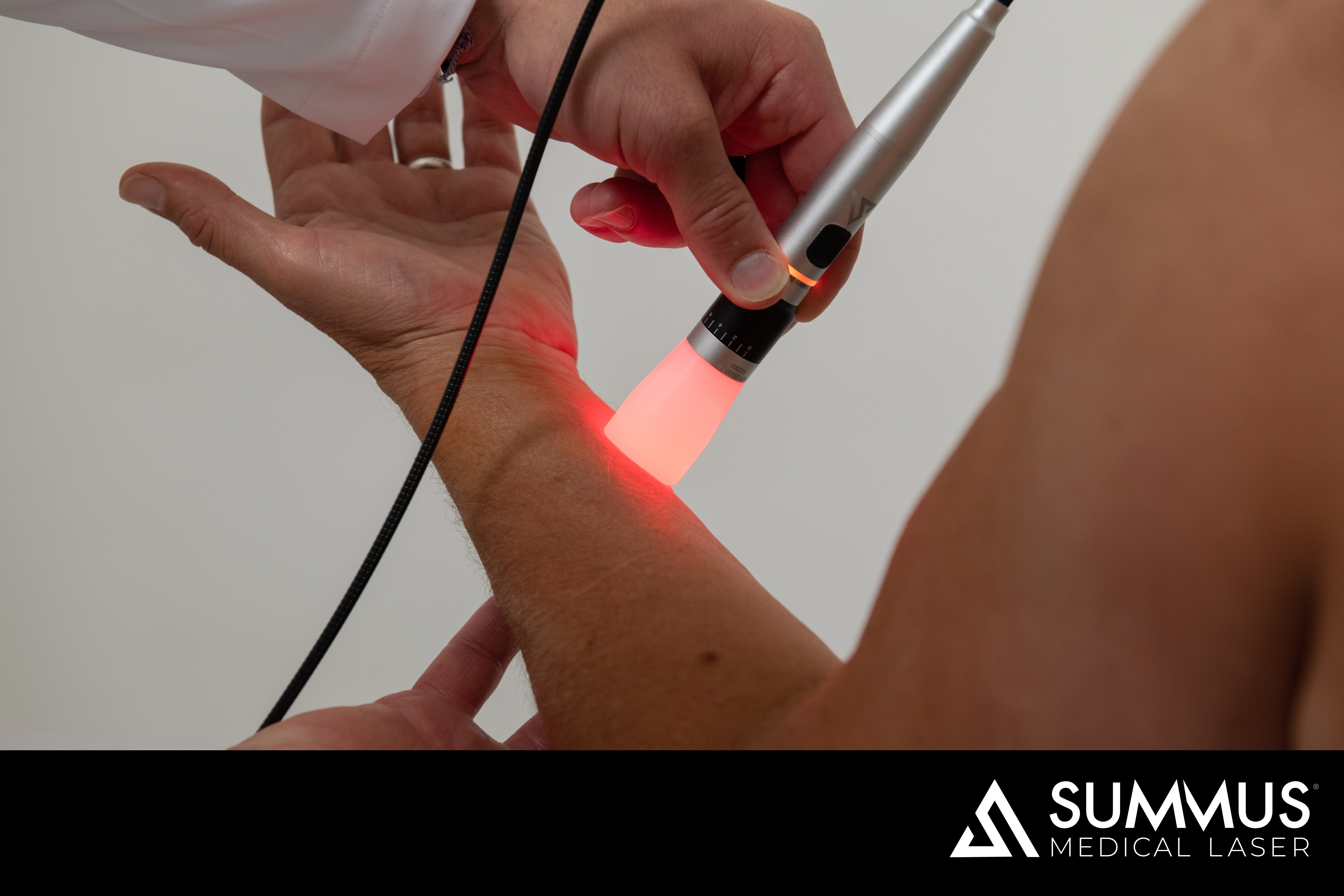 Medical laser therapy on wrist